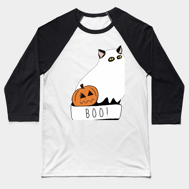 Halloween Salem Cat Baseball T-Shirt by likeapeach